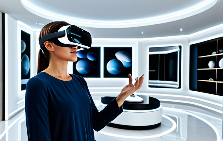 Metaverse Shopping Experience**

"A fully clothed woman wearing modern, modest attire, using a VR headset in a brightly lit, futuristic living room. In the virtual world, she's interacting with a 3D rendering of a luxurious Italian boutique, examining a virtual handbag. The scene should evoke a sense of personalized, immersive shopping. Safe for work, appropriate content, professional, perfect anatomy, correct proportions, natural pose, well-formed hands, proper finger count, natural body proportions, high quality rendering."

**